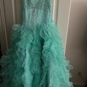 Elegant Aqua Kids Dress